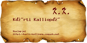 Kürti Kalliopé névjegykártya